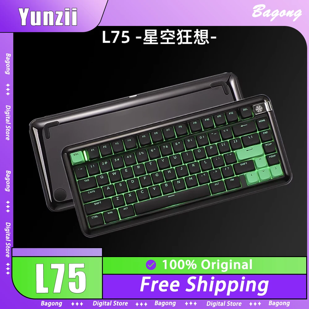 Yunzii L75 Mechanical Keyboard Tri Mode Low Profile Switch Wireless Keyboard Keynouo L75 Keyboard Custom Office Win/Mac