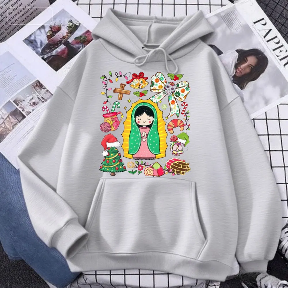 É abuelita e pan dulce temporada moletom com capuz roupas de inverno feminino design de natal mexicano tis a temporada concha pulover