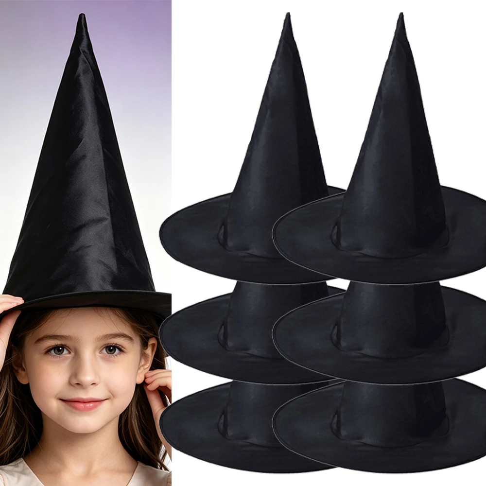 Halloween Witch Hats Black Hanging Decoration for Party Adults Kids Costume Accessories Witchcraft Party Favors Supplies