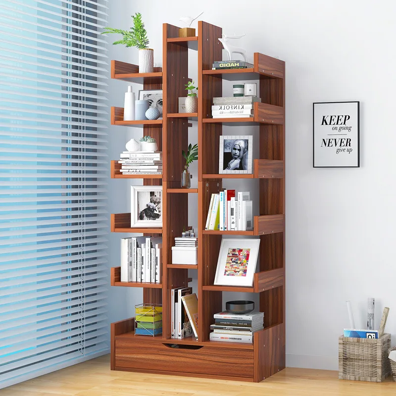 Bookshelf Floor Bookcase Desk Storage Rack Simple Living Room Office Shelf Table Student Home Shelf