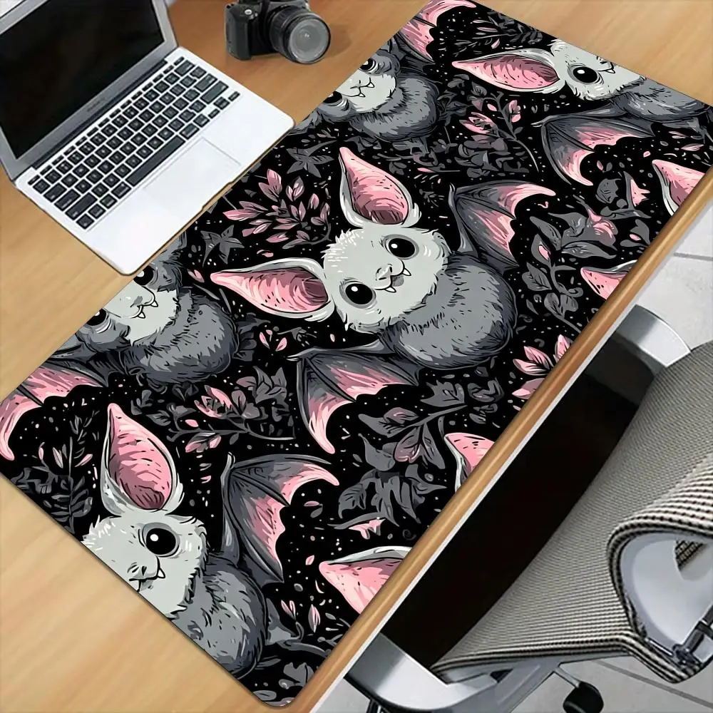 Adorably goofy bat Mouse Pad Desk Mat with Stitched Edge XXL Mousepads Rubber Anti-slip Gamer Keyboard Rug Gaming Mats Mauspad