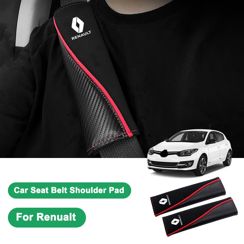 2 шт., автомобильные ремни безопасности, наплечники, аксессуары для интерьера для Renault Alaskan Captur Clio RS Kadjar Duster Scenic Medgane Espace