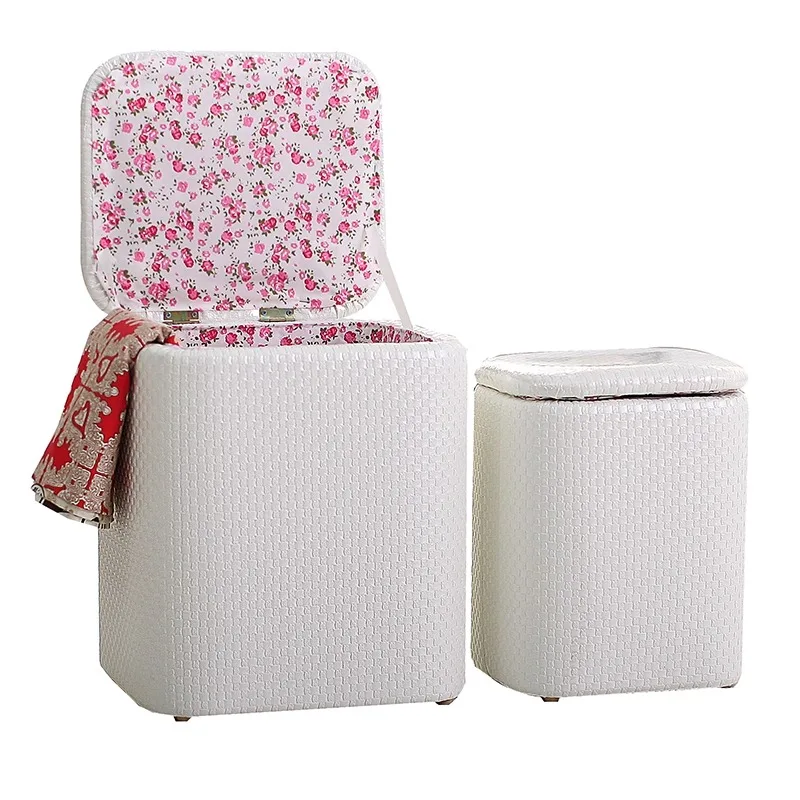 

Multifunctional storage stool, storage stool, modern simple solid wood shoe changing stool, sofa hair stool finishing box can se