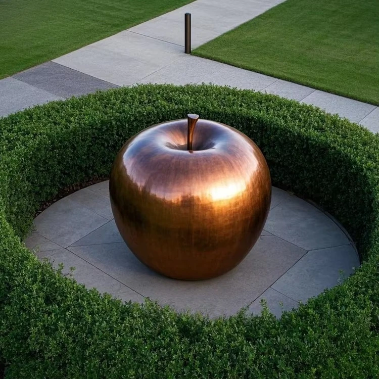 Fruit Theme Art Restaurant Park Statue Bronze Apple Sculpture