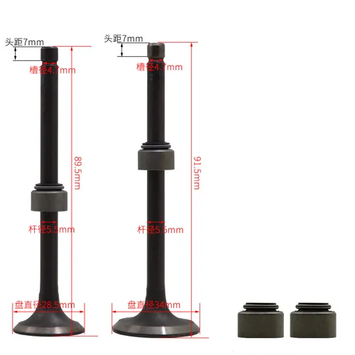 Imagen 2 del producto Válvula de escape de admisión para motor de motocicleta, sello de aceite para LIFAN, ZONGSHEN, LONGXIN, CG250, 250cc, Go Cart, Dirt Bike, ATV, Buggy