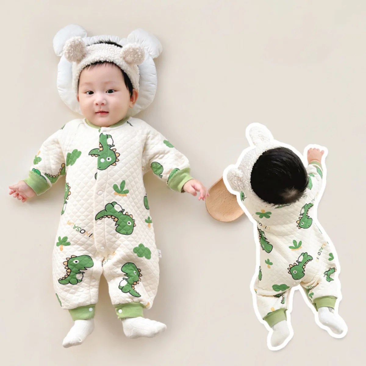 

2024 Sandwich Jumpsuit Newborn Baby Winter Pure Cotton Baby Clip Climbing Clothes Outside for Boy/girl 1-24 Months Weight 6-12KG