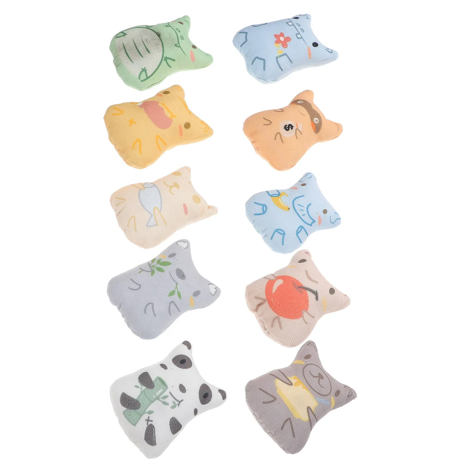 

10 шт. мягких игрушек-грызунков с кошачьей мятой для котят, для развлечения и прорезывания зубов