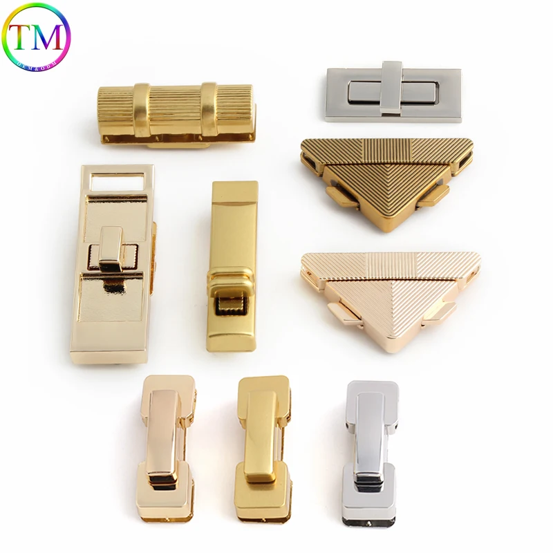 

Triangle Square Metal Closure Clasp Turn Locks Clasp Twist Lock For DIY Handbag Craft Bags Purse Luggage Durable Hardware Parts