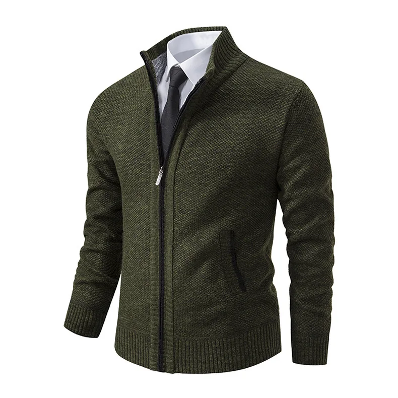

Plus Size Jacket Men 2025 Casual Turtleneck Cardigan Men Winter Warm Coat Fashion Stand Collar Sweater Harajuku Sweatercoat