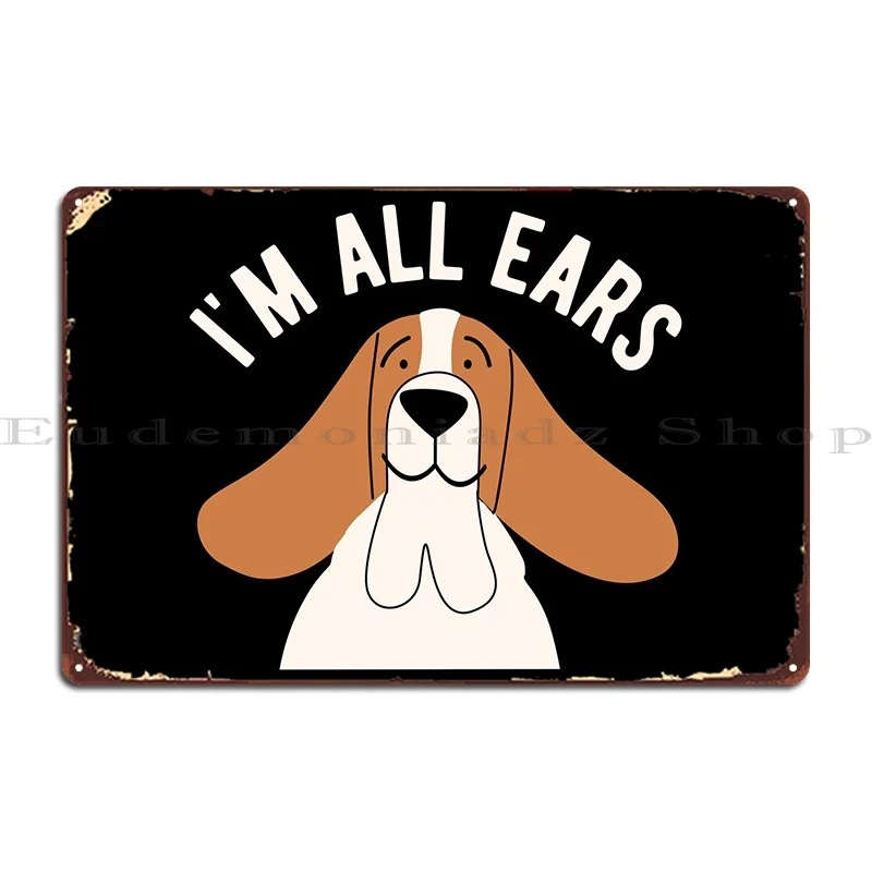 Funny Basset Hound Dog Metal Plaque Poster Design Decoration Cinema Garage Club Printing Tin Sign Poster