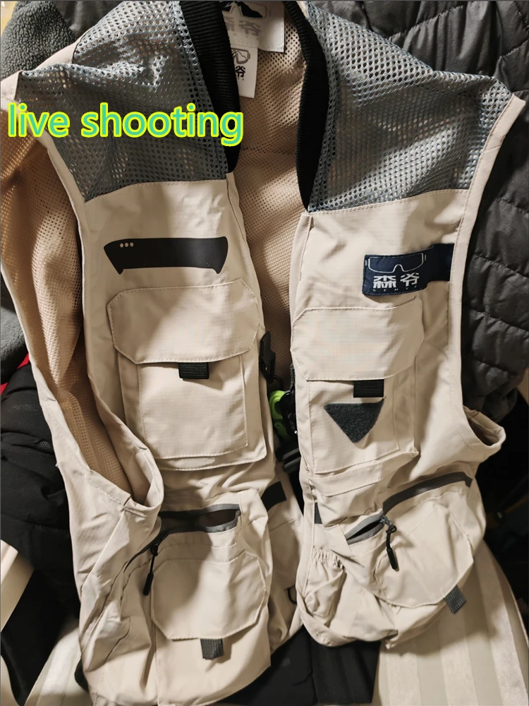 Outdoor Tactical Camping Pocket Fishing Vest Multifunctional Fly Fishing Jacket Casual Fashion Men's Women's Universal Fishing