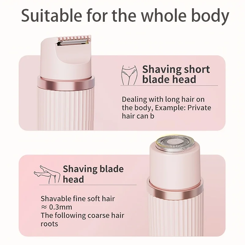 SoftAura Bikini Trimmer Electric Razor for Women Body Underarm Leg Shaver Female Painless Epilator Facial Mustache Hair Remover
