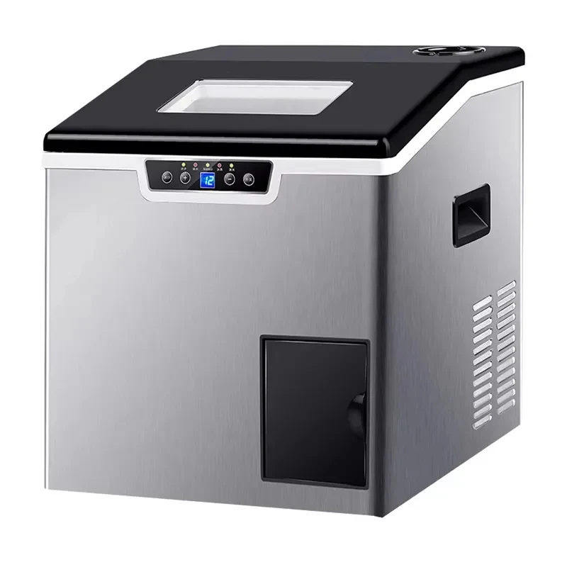Portable Counter Top Electric Ice Making Machine 15-20kg Fast Snowflake Crushing Square Ice Shape for Household Hotel Use