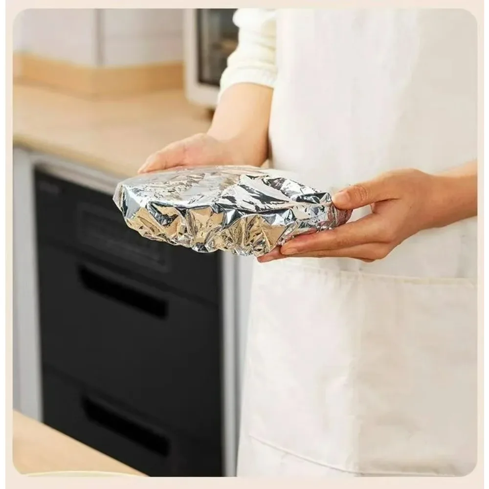 10-60pcs Reusable Aluminum Foil Bowl Cover Heat Insulation And Heat Preservation Food Grade Oven Takeaway Picnic