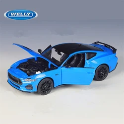 Welly 1:25 2024 Ford Mustang GT Shelby Alloy Sports Car Model Diecasts Metal Racing Car Vehicles Model Simulation Kids Toys Gift