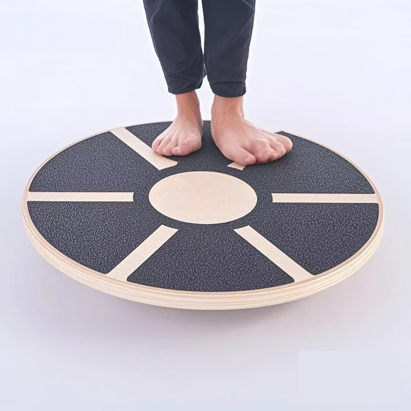 Round Wooden Anti Slip Balance Trainer Board Professional Pilates Fitness Pedal Core Training & Sensory Integration Workout Gear