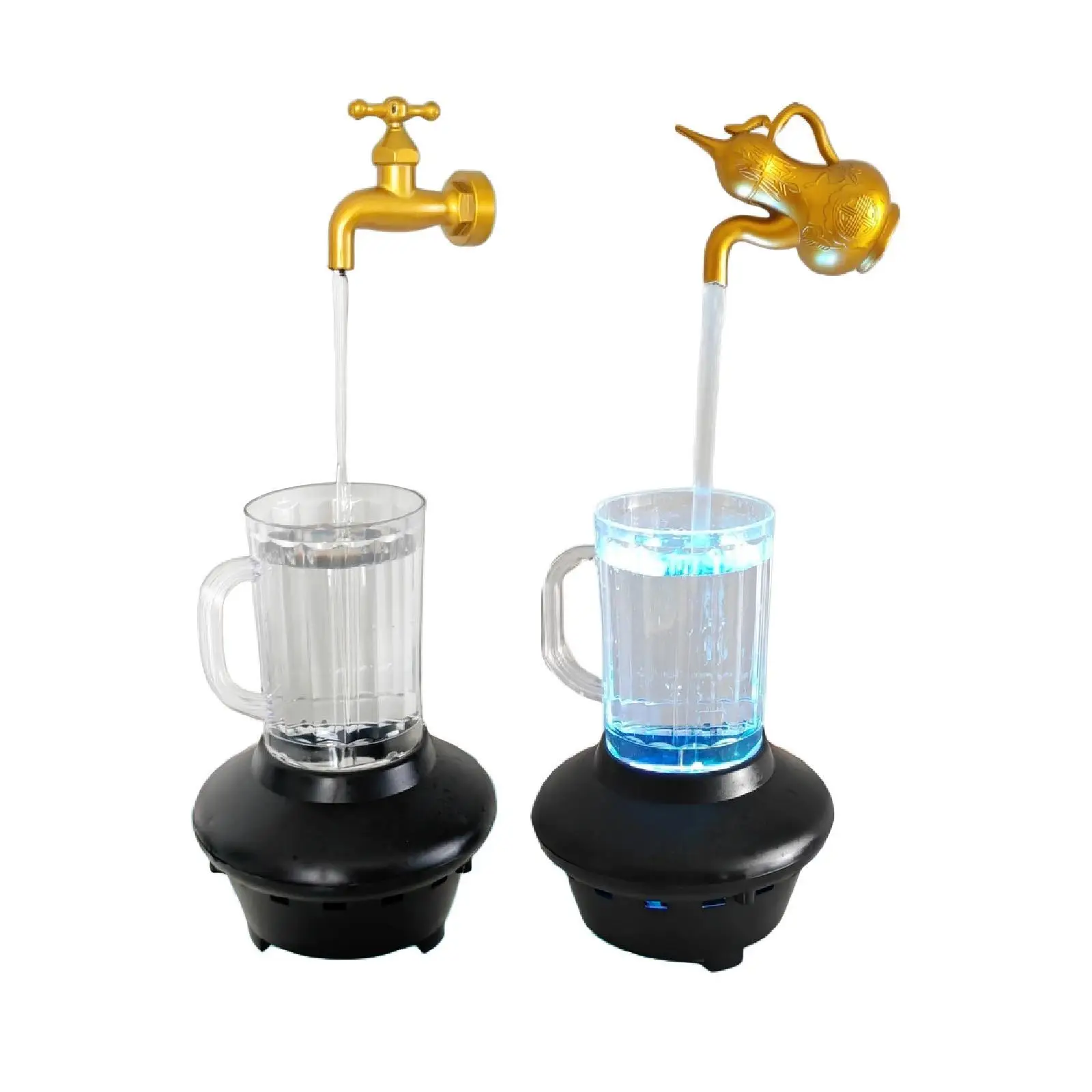 

Tabletop Waterflow Decoration Desk Decor Centerpiece Artwork Waterscape with Colorful Light for Home Office Bedroom Desk Cabinet