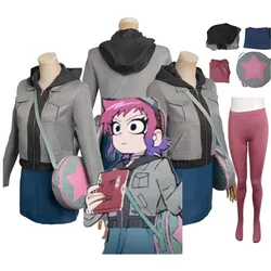 Decolla travestimento Scott Pilgrim Fantasy Ramona Flowers Costume Cosplay donna cappotto gonna abiti Halloween Carnival Suit