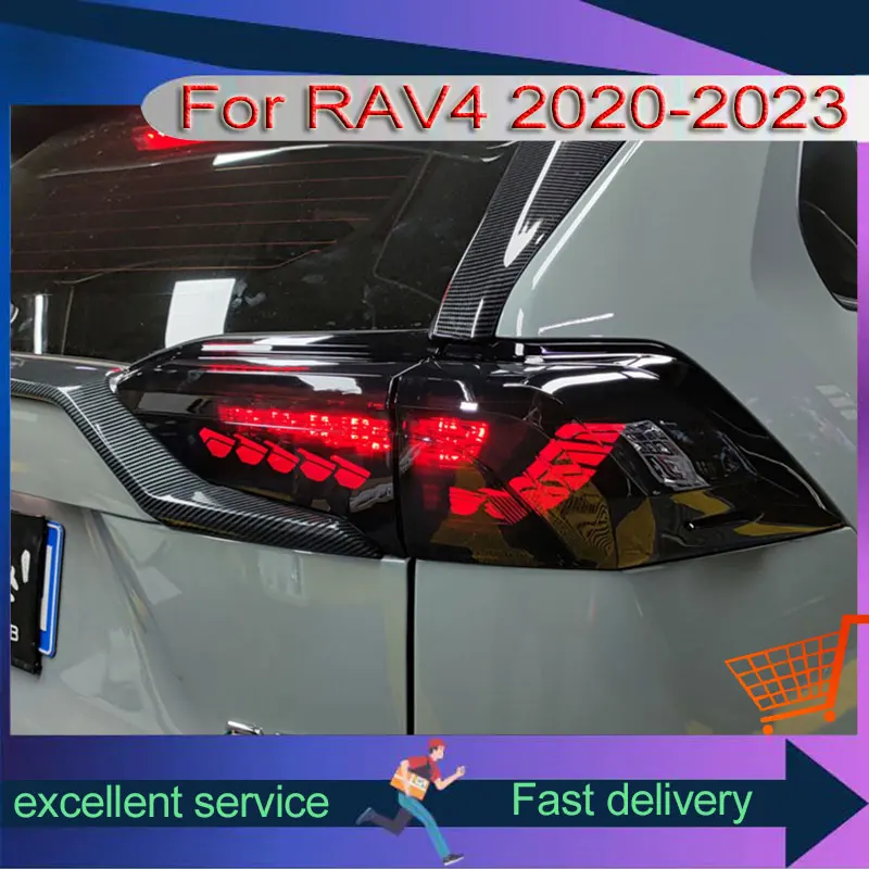 

Автомобиль для Toyota 2020-2023 RAV4, обновленный задний фонарь DRL, задний фонарь в стиле драконьей, светодиодный динамический указатель поворота, автоаксессуары