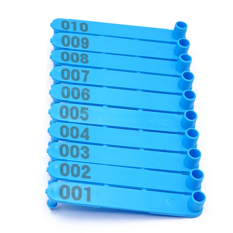 100pcs Animal Goat Ear Tags WIth Numbers Blue Color Dog Rabbits Sheep Ear Tags Nylon Material Sheep Laser Ear Tag No.001-500