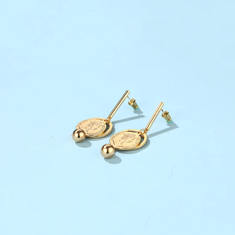 ChainsHouse Fashion Elizabeth Hoop Bead Earrings for Men Women Copper Earrings Accessaries Hot Sale Birthday Party Jewlery Gift