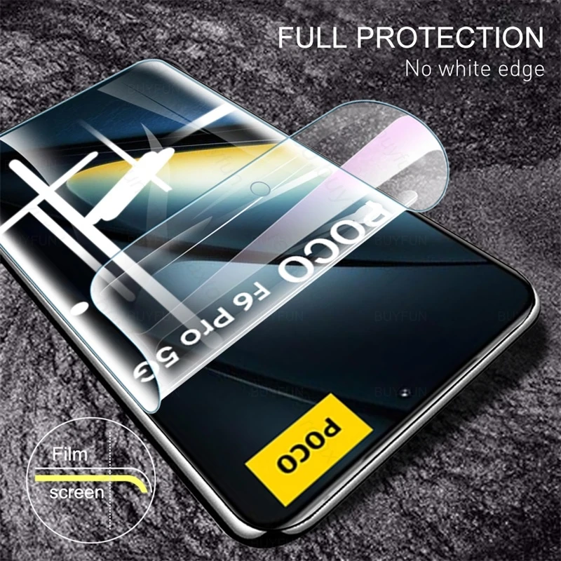 3PCS 999D Curved Hydrogel Film For Xiaomi PocoF6 Poco F6 F 6 Pro F6Pro 5G Screen Protector Not Glass Little Poxo Poko PocoF6pro