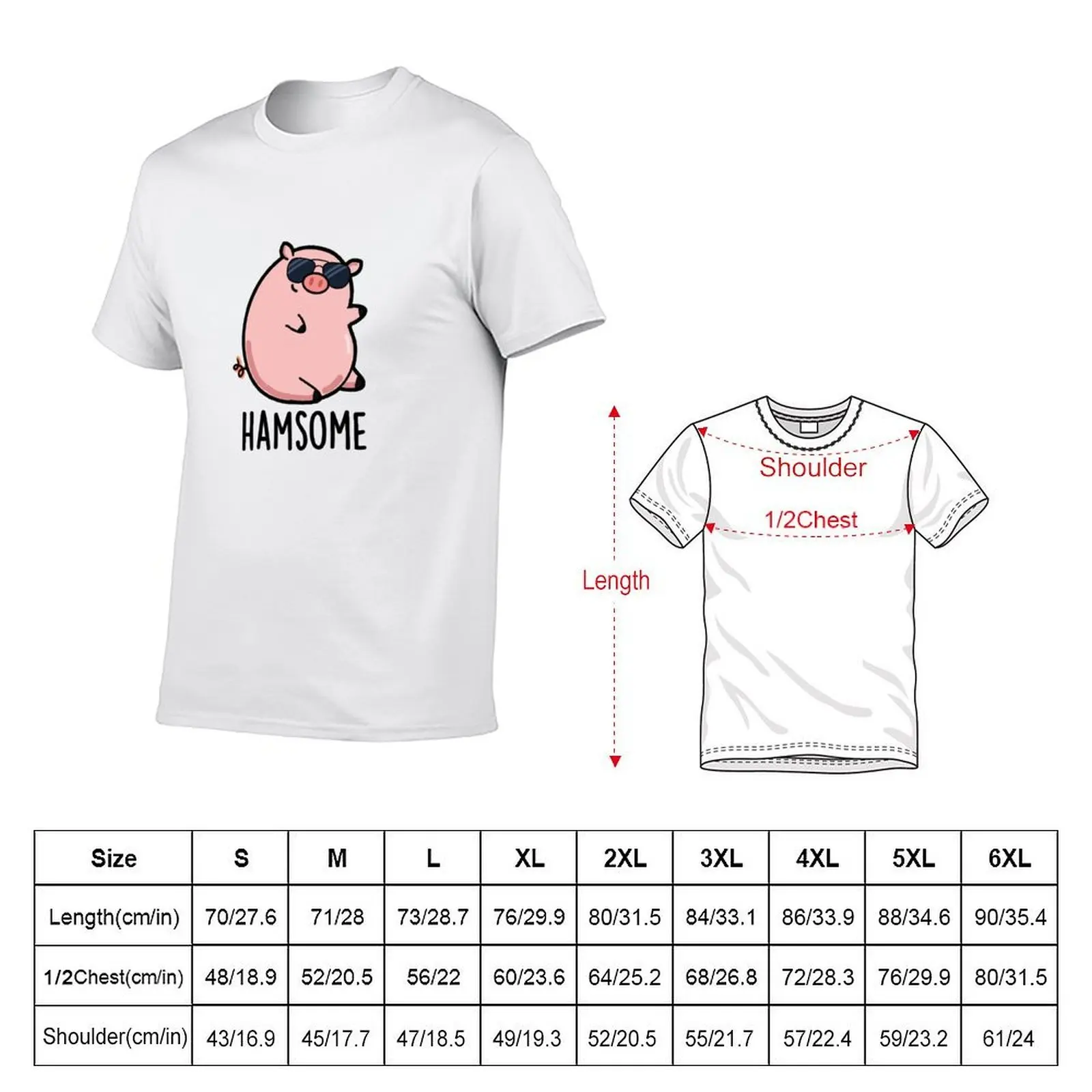 Hamsome Funny Pig Puns T-Shirt t shirt for man t shirts for man slim fit T-Shirt