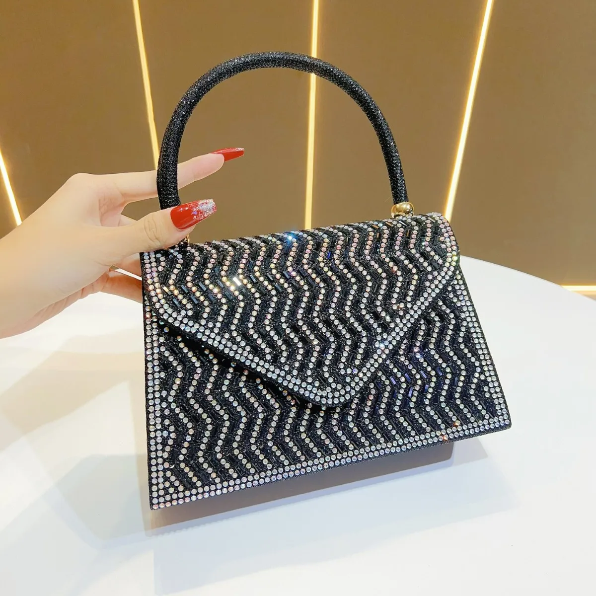 

Bloomsteps European and American Women's Handbag Rhinestone Evening Bag Large Capacity KTV Princess Bag Dress Bag