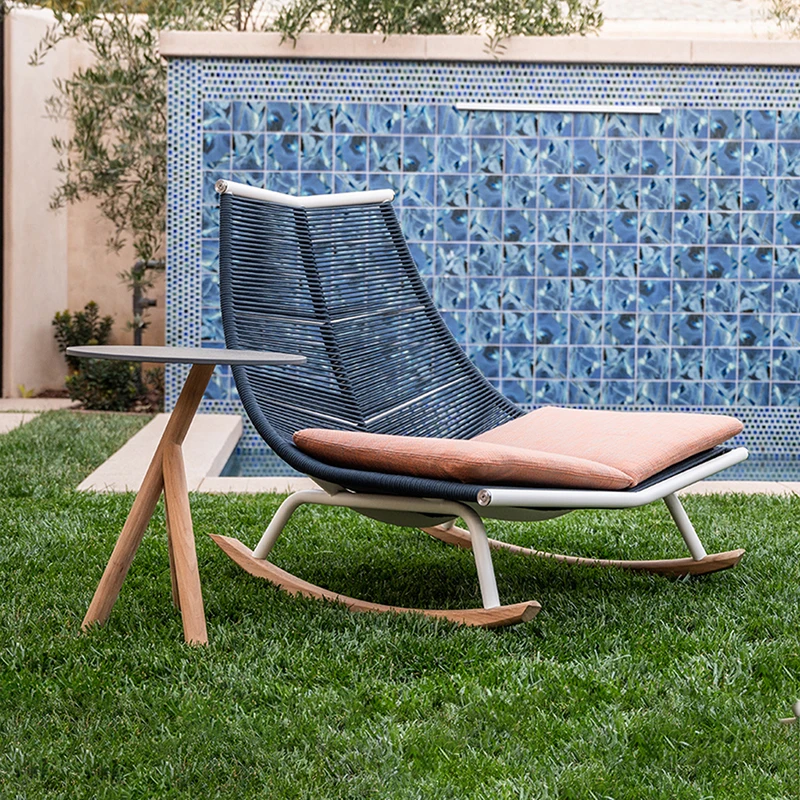 #Outdoor Patio Leisure Sofa Hotel Resorts Garden Patio Aluminum Alloy Furniture Villa Balcony Waterproof Rope Weaving Sofa