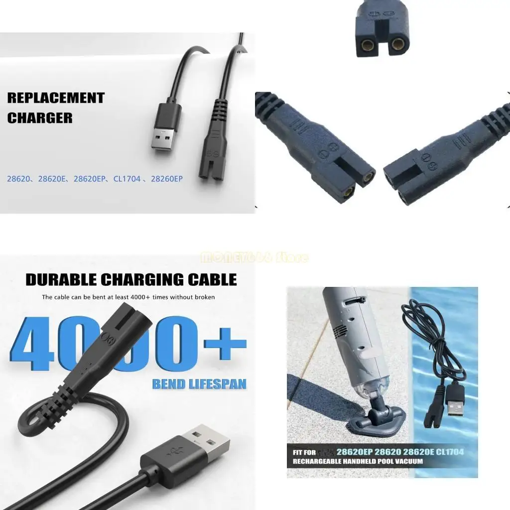 F62C USB 충전 케이블 교체 28620E 풀 진공 80cm 고강도 유연한 충전 라인 5V 2A