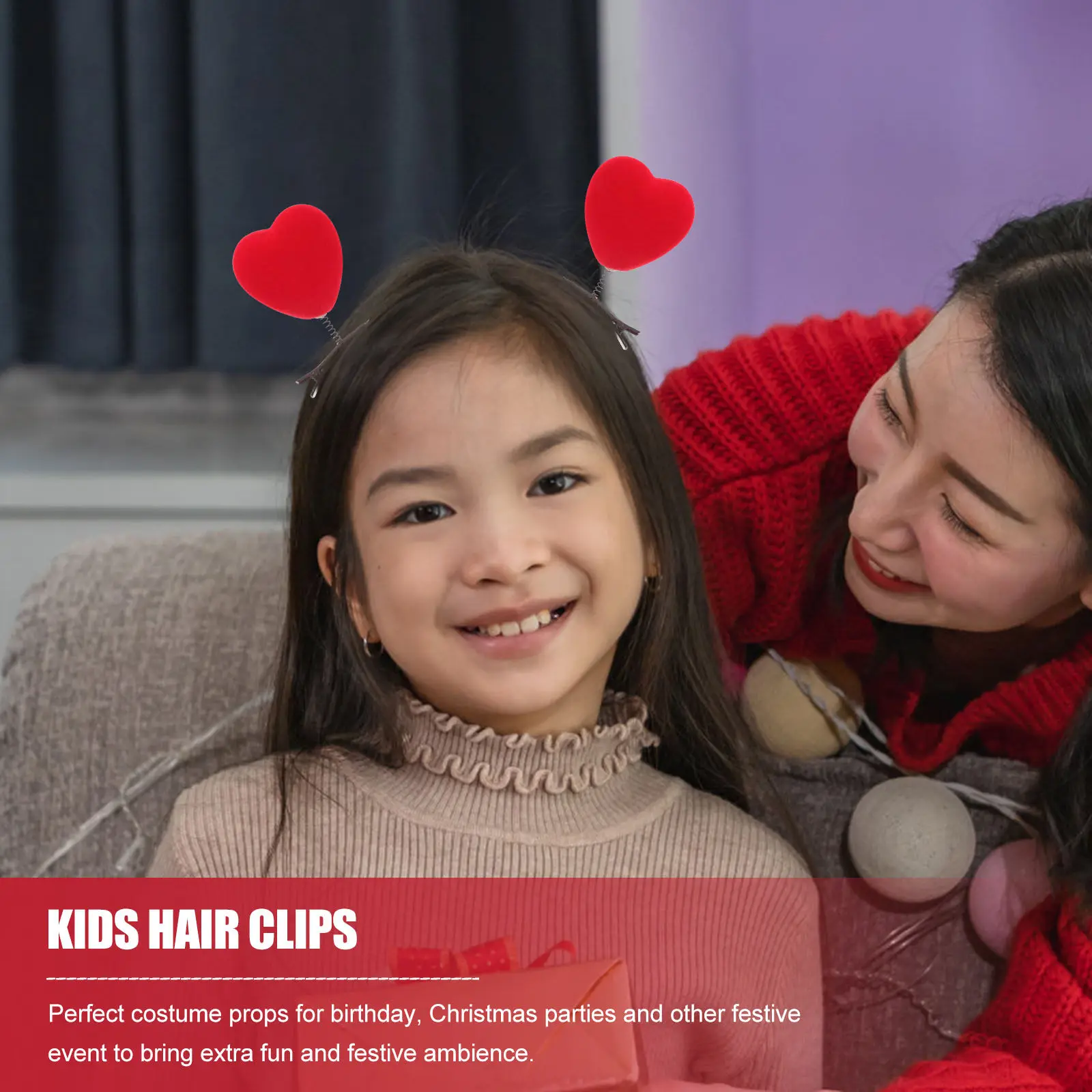 

10 шт. заколок для волос в форме сердца для девочек, стильные заколки для вечеринок, аксессуары для волос на Рождество и день рождения