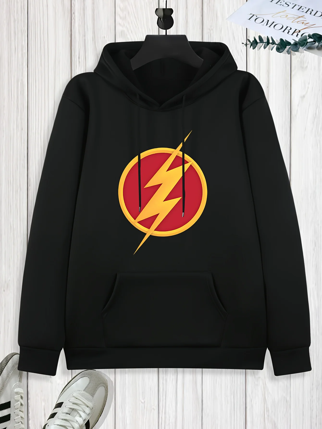 هوديي رجالي كاجوال مطبوع من البوليستر جيب الكنغر قابل للغسل في الغسالة مثالي لخريف وشتاء 2025 جديد في الموضة العصرية #2