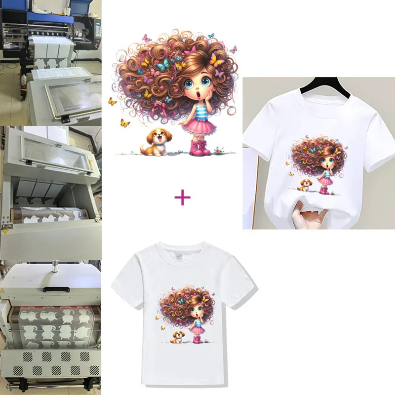 Creative vogue Afro Girl Princess head Iron On Heat Transfer Sticker For Clothes Pinted Vinyl Thermal Washable T-Shirt Applique