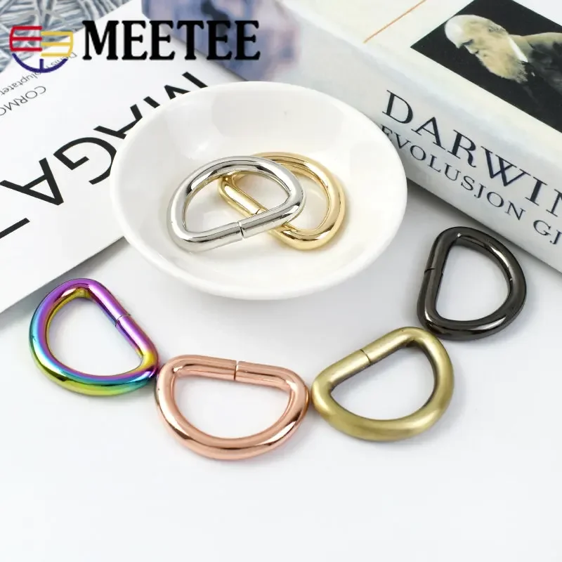 10/20/50Pcs Meetee 25mm Metal O Dee D Ring Buckles Webbing Clasp DIY Bags Purse Strap Belt Dog Collar Chain Hardware Accessories