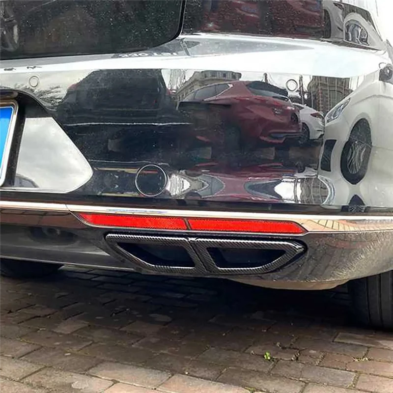 

NEW-For Magotan Passat B8 2016-2019 Rear Lip Bumper Spoiler Car Tail Throat Frame Exhaust Pipe Trim (Carbon Fiber)