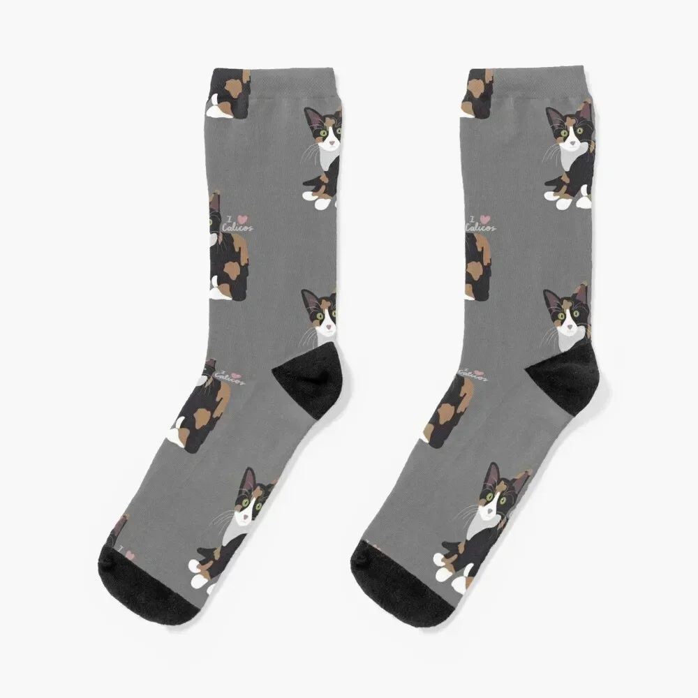 

I Love Calicos Socks luxury cycling christmas gift floral Woman Socks Men's