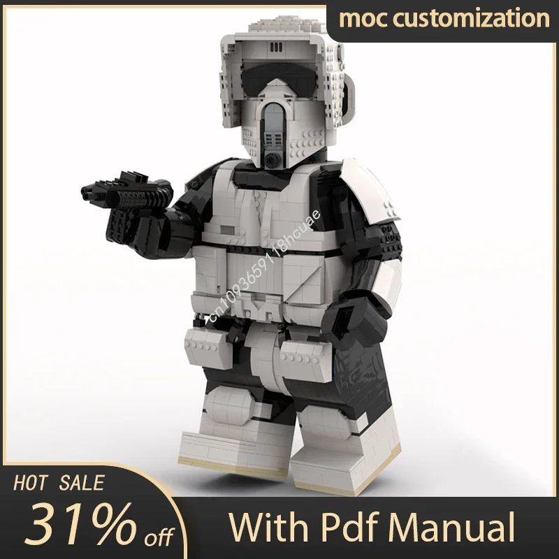 

Moc Star Battle Scout Trooper Mega Figure Helmet Model Building Blocks Bricks Creative Assembly Educational Toy Holiday Present
