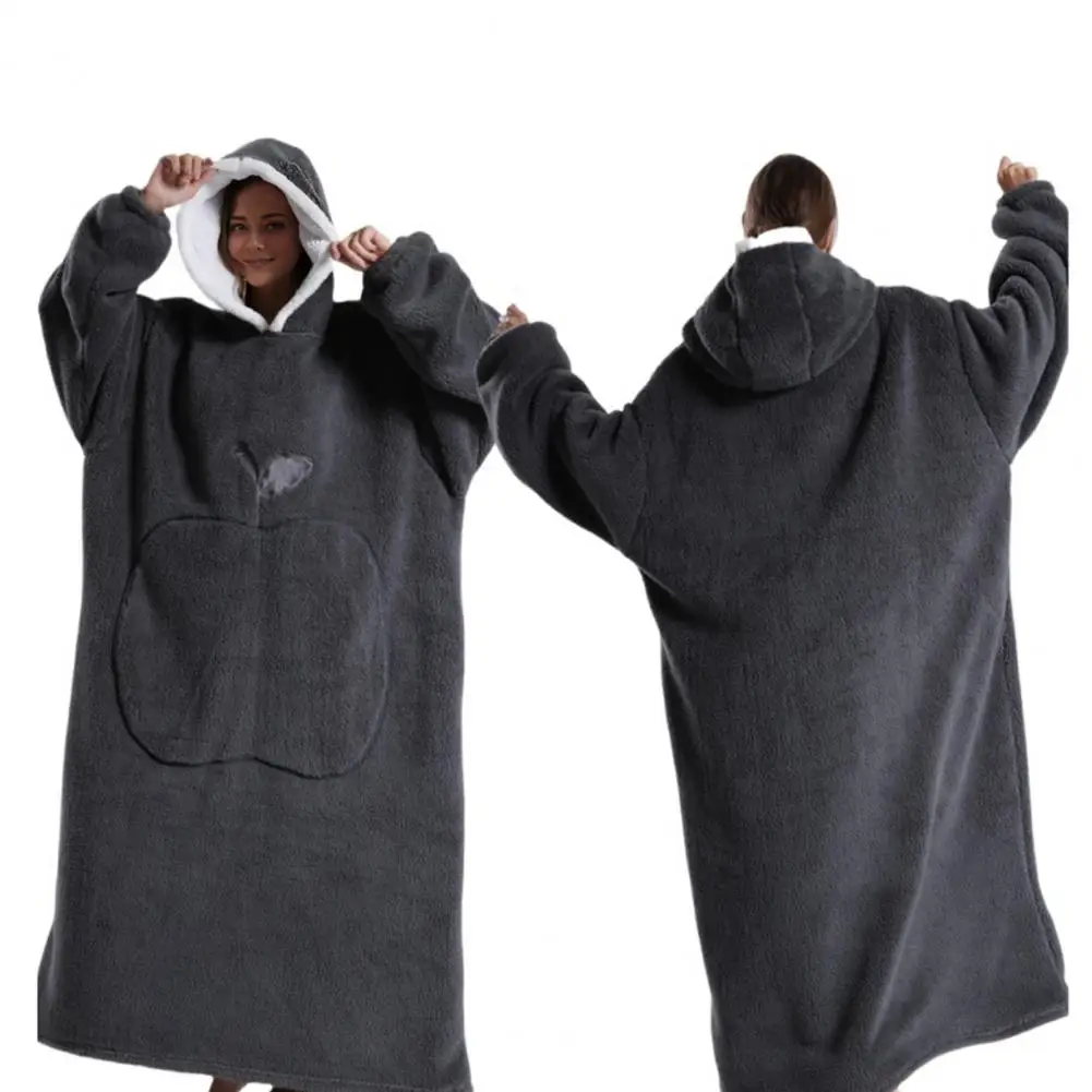 

Oversized Blanket With Sleeves Hoodies Sweatshirt Women Men Winter Pullover Fleece Giant Long Flannel Blanke Pajamas