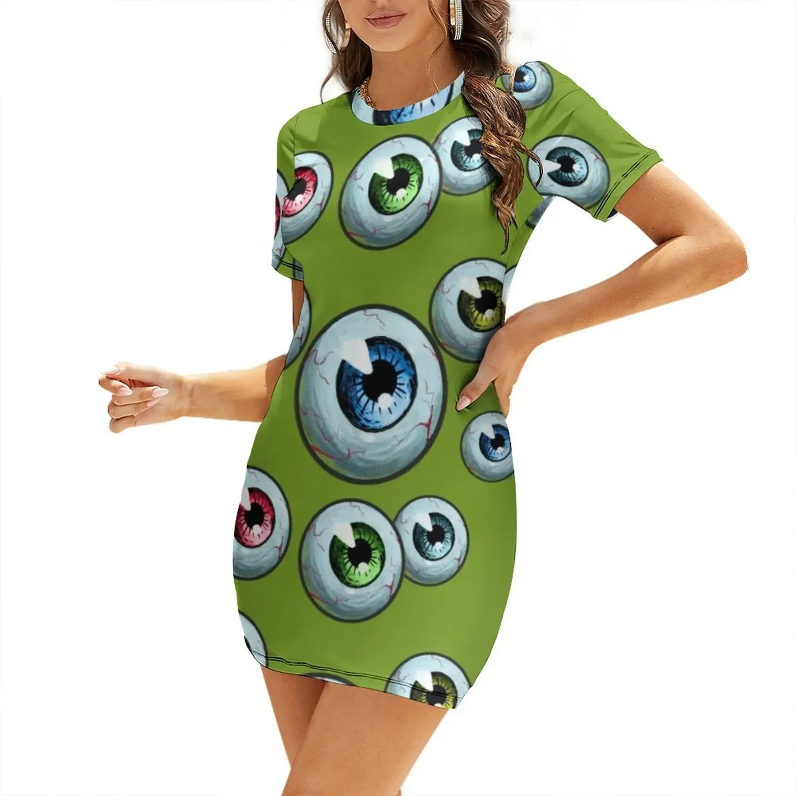 

Eyeball Short-Sleeved Dress elegant and pretty women's dresses long dresses for women long dress women summer woman dress