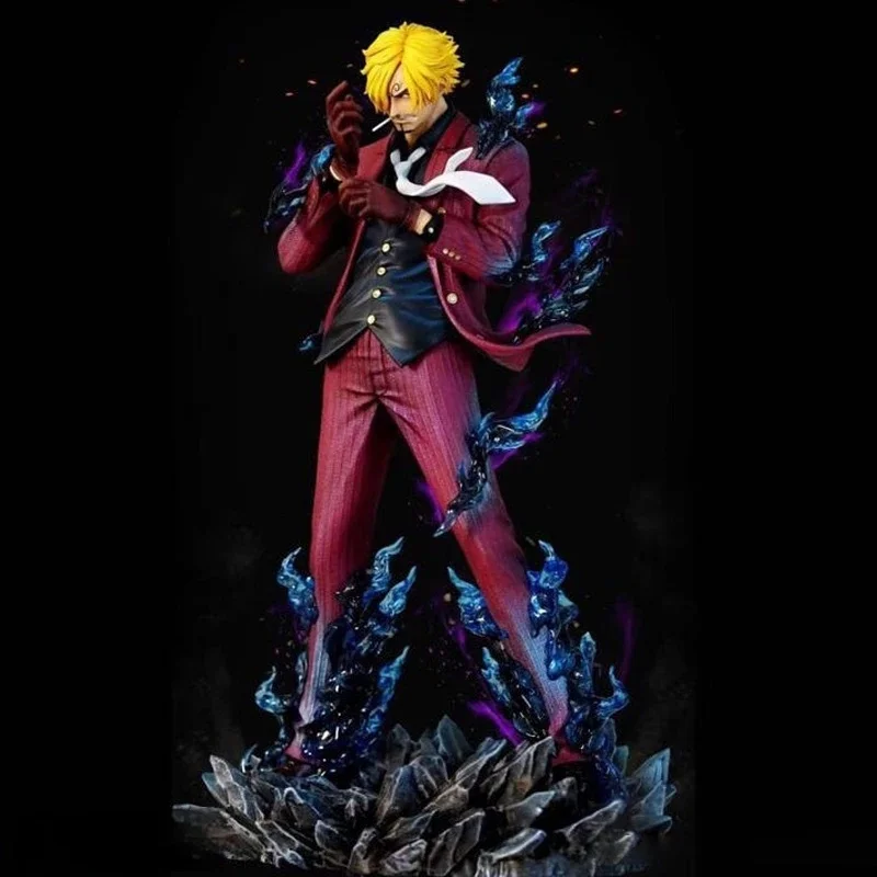 

One Piece 25cm Sanji Figure - Anime Pop Smoking Sanji Figurine Devil Foot Statue PVC Collectible Toy for Kids Birthday Gift