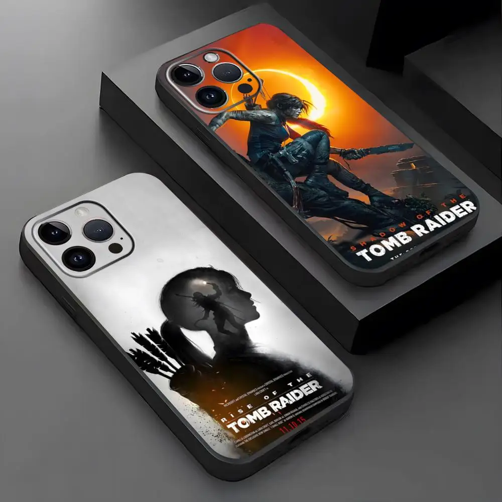 

Hot Cool game Tomb Raider Phone Case For iPhone17 16 16e 15 14 13 12 11Plus Mini Pro Max Soft black Shockproof Cover