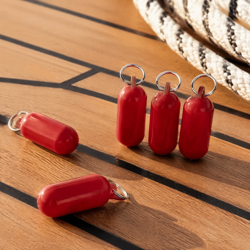 5pcs 65x25x25mm Floating Keychain Oval Orange or Red Buoyant Key Float ABS Plastic Metal Key Ring Floating Key Ring Beach Trip