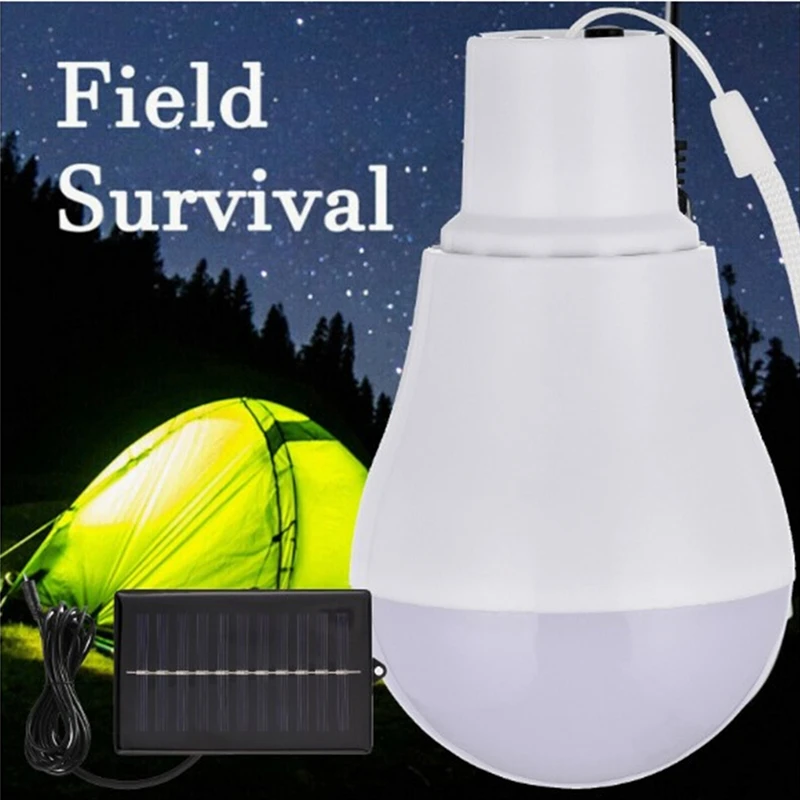 Outdoor Camping Led Lights Bulb with Solar Panel Powered High Brightness Portable Lighting Solar Tent Lamp For Outdoor Indoor