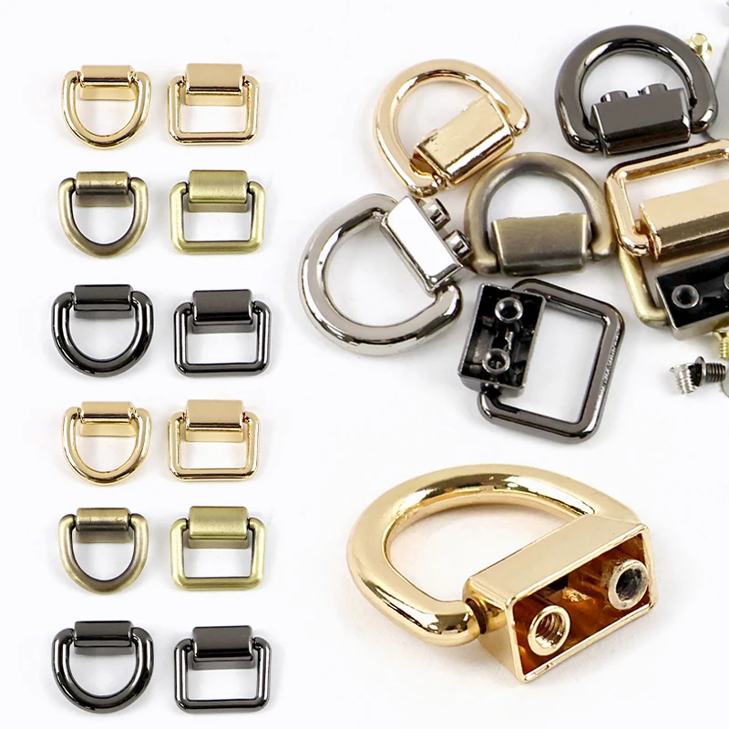 

20Pcs Meetee 15-19mm D Ring Metal Buckles Bag Side Clip Handbag Handle Hanger Clasp Purse Strap Chain Hook Rings DIY Accessories