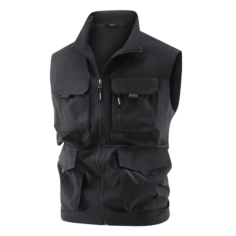 

Summer men's tactical casual vest breathable multi pocket photography fishing vest essential for men's outdoor exploration