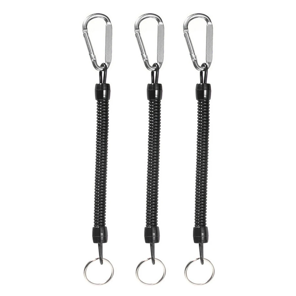 

3 Pcs Fishing Rod Holder Retractable Elastic Ropes Waterproof Rust Proof Security Gear Tools Stainless Steel Wire Rope Outdoor