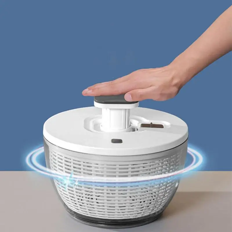 

Press Vegetable Dehydrator Fruit Dryer Spinner Household Large Capacity Dehydrator Manual Drain Salad Basket Kitchen Accessories