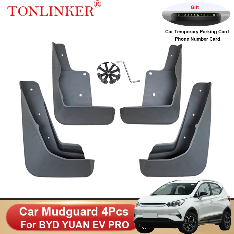 

TONLINKER Car Mudguard For BYD YUAN EV PRO 2021 2022 Front Rear Mudguards Splash Guards Fender Mudflaps 4Pcs Accessories