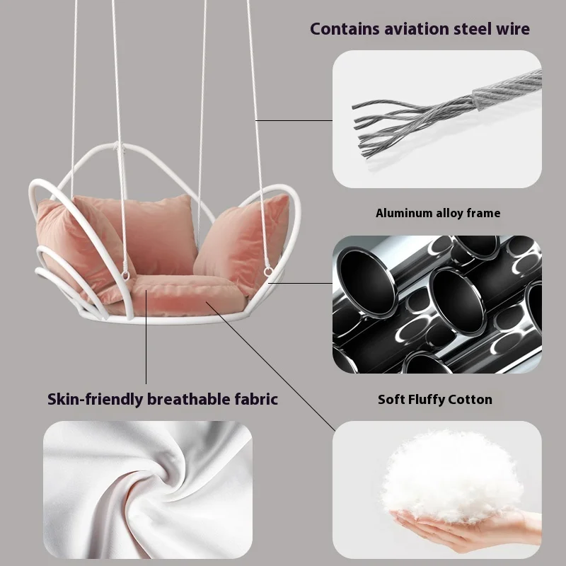 Internet-Famous Adult Indoor/Outdoor Leisure Rocking Chair Hanging Basket Rattan Hammock Balcony Swing Park Application