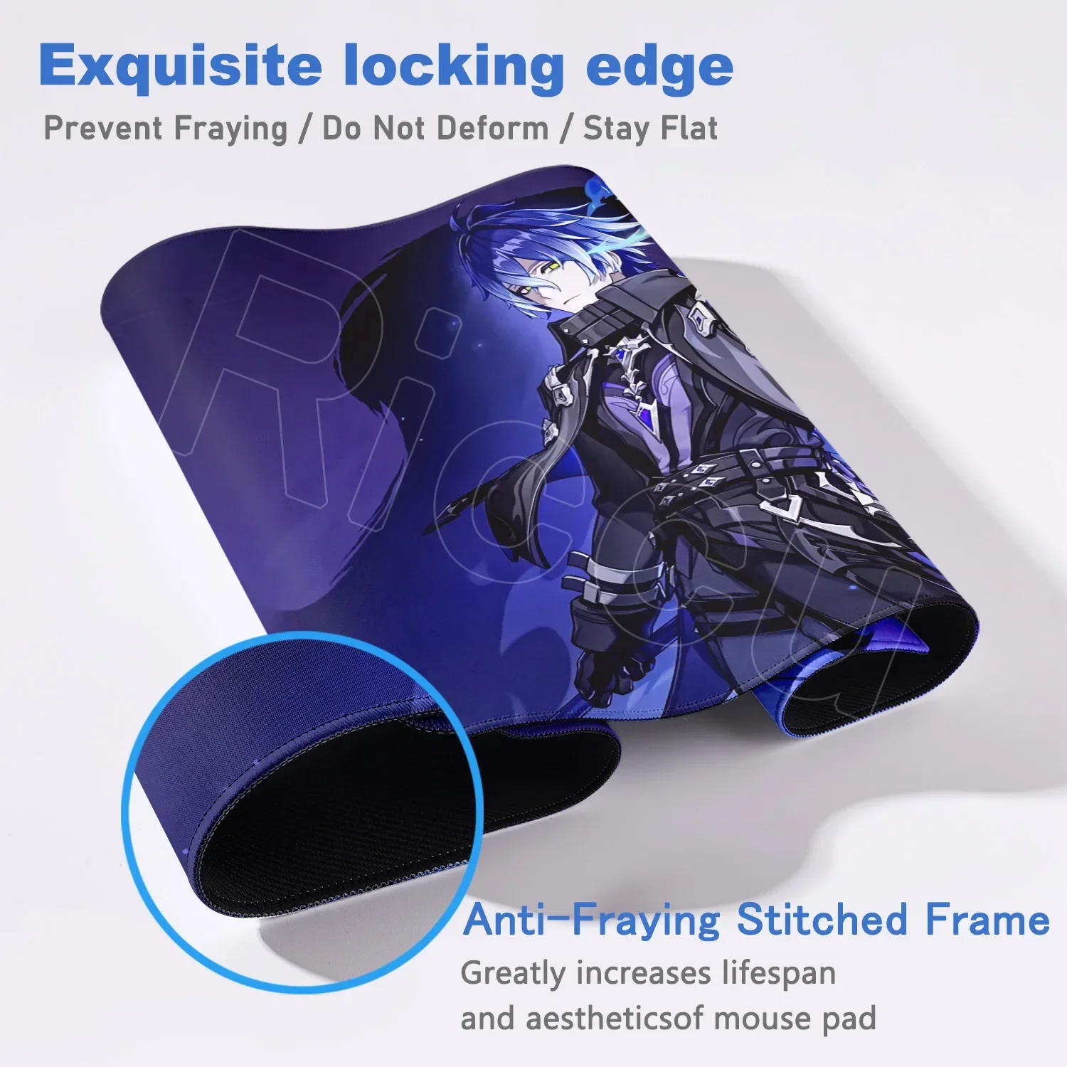 Новые крутые обои Genshin Impact Flins коврики для мыши компьютерный игровой замок край ноутбук ПК настольный коврик натуральный каучук коврик для клавиатуры и мыши